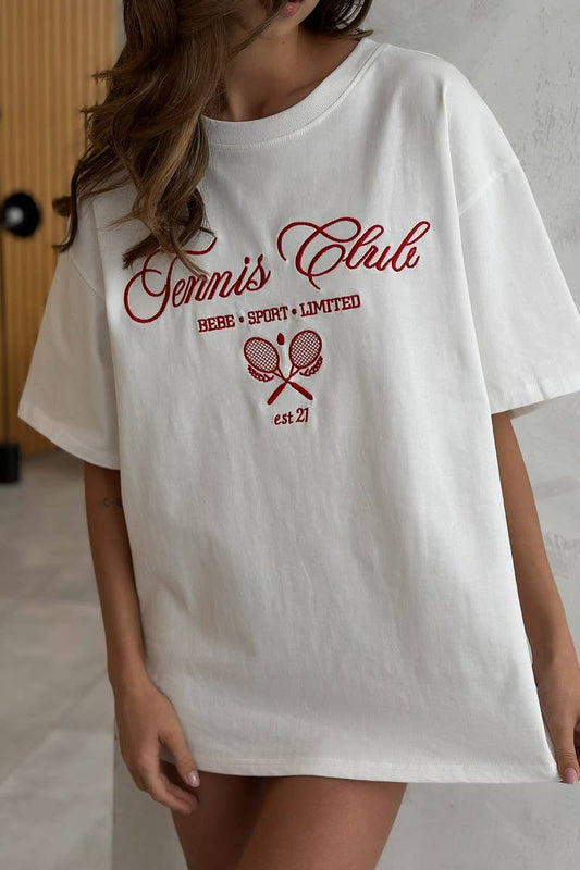 CWTTS1284_TENNIS EMBROIDERED COTTON SHORT-SLEEVED T-SHIRT