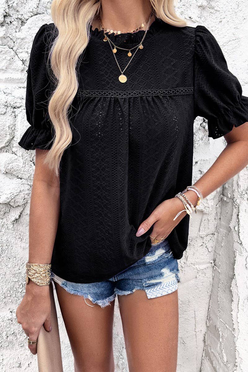 CWTBLS0389_Round Neck Short Sleeve Top