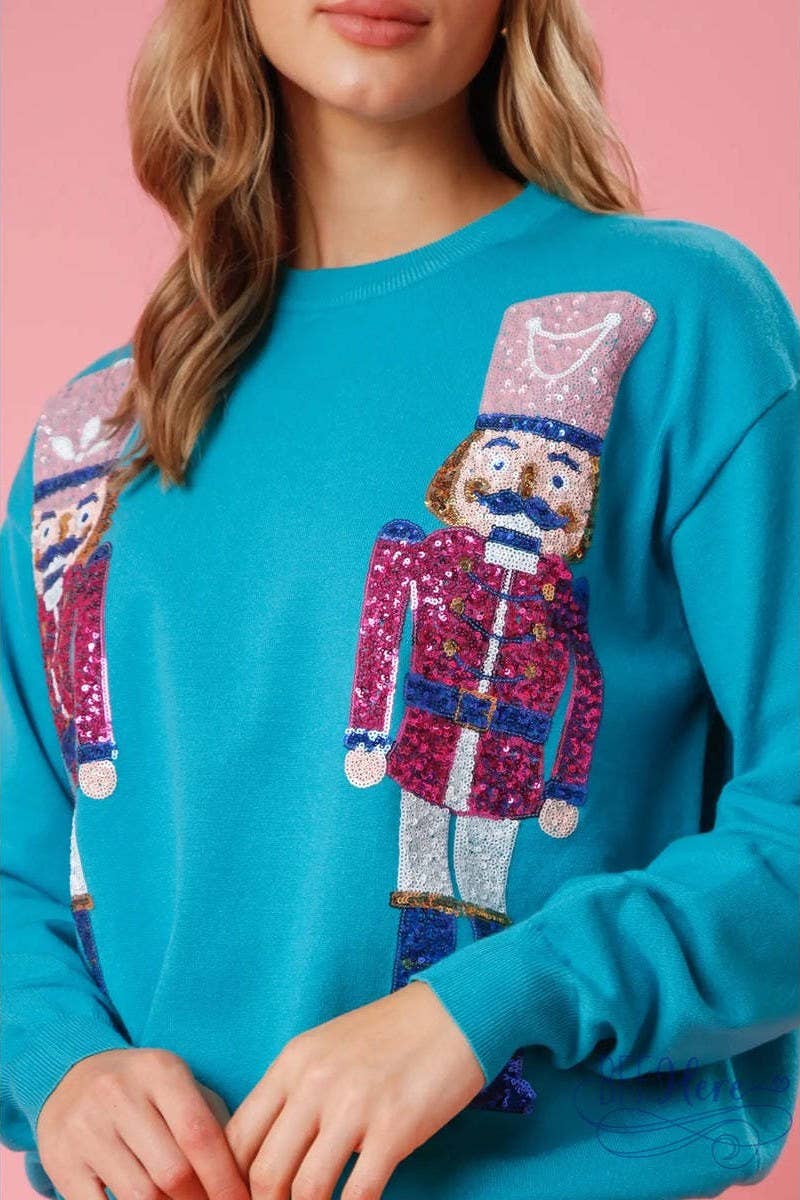 CWTBLL01234_CREW NECK CHRISTMAS SEQUINED SWEATSHIRT