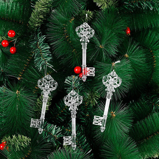 CWMM10173_CLEAR SNOWFLAKE AND REINDEER ORNAMENTS FOR TREE