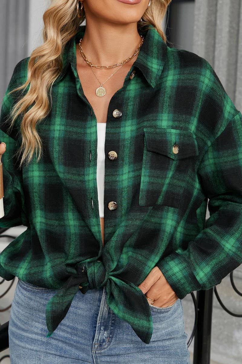 CWTSTL1296_CASUAL PLAID BRUSHED LONG SLEEVE SHIRT