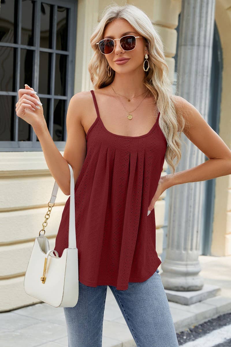 CWTTK0358_U NECK HALTER LOOSE CASUAL TOP
