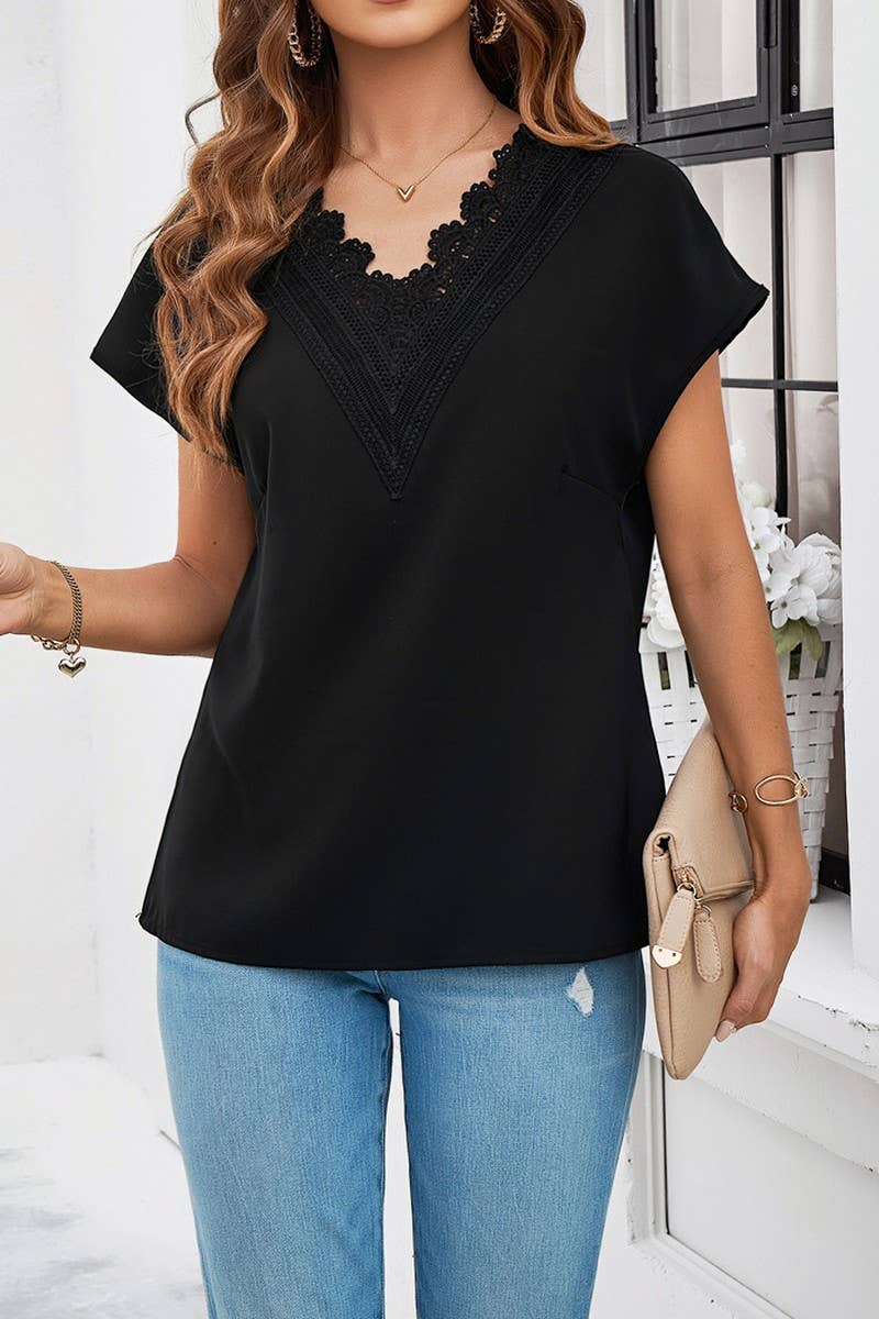 CWTTS1303_CASUAL COMMUTER V-NECK SHORT-SLEEVED T-SHIRT