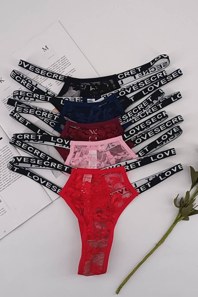 CWSPJ00464_SEAMLESS LACE THONG BREATHABLE PANTIES