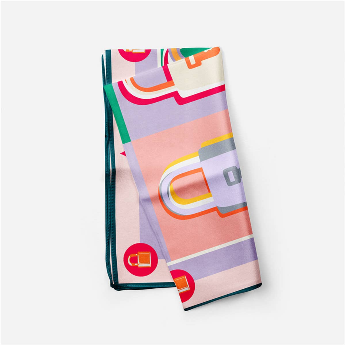NEW COLOR BLOCK PRINTED SQUARE SCARF