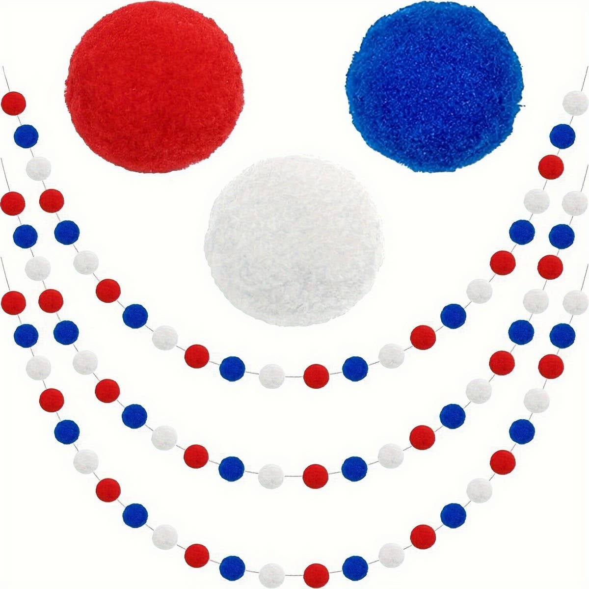 CWMM10236_2M INDEPENDENCE DAY PATRIOTIC POM POM GARLAND
