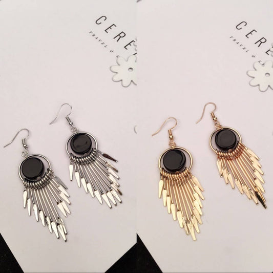 SIMPLE GEOMETRIC OVAL HOLLOW EARRINGS_CWAJE1853
