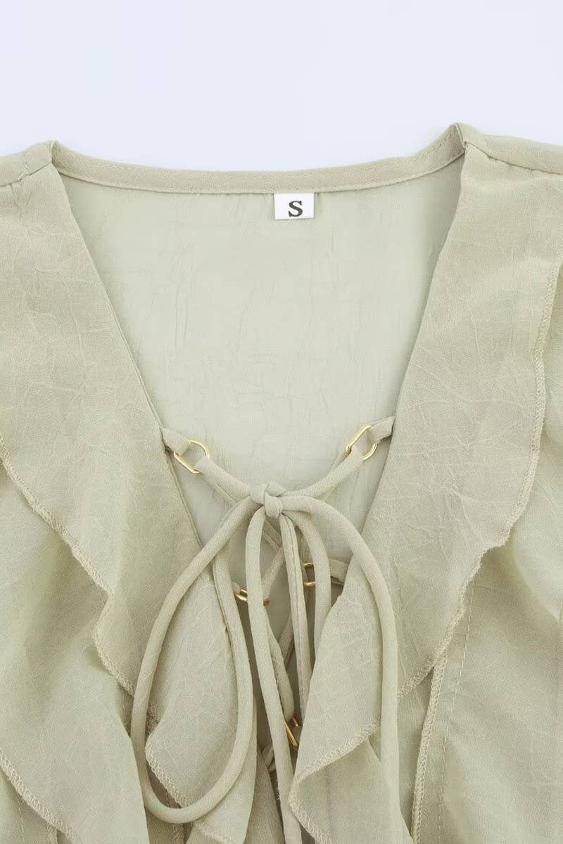 CWTTL2014_FASHION LAYERED SEMI-SHEER LONG SLEEVE SHIRT