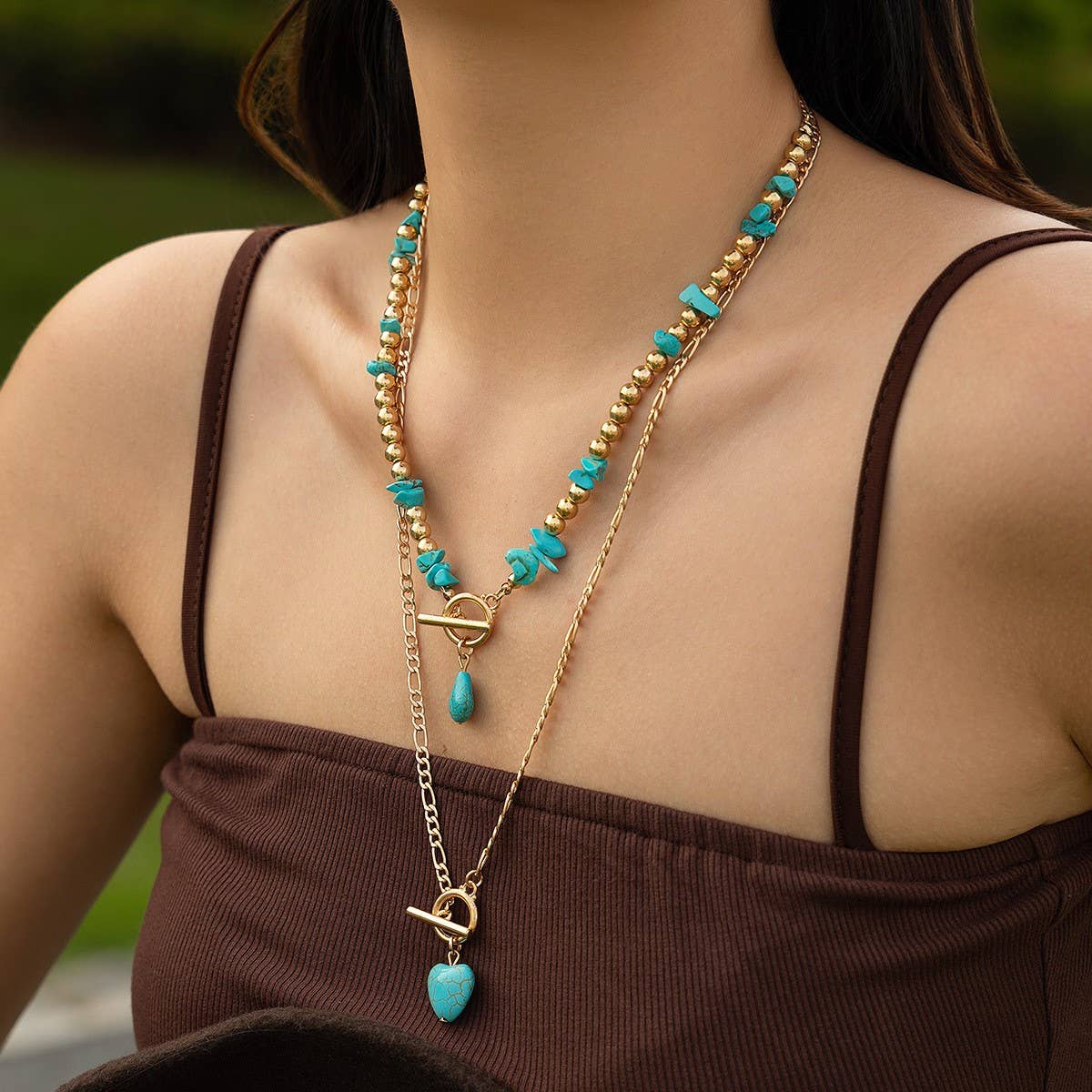 PUNK ALLOY MULTI-LAYER CLAVICLE CHAIN NECKLACE_CWMM3149
