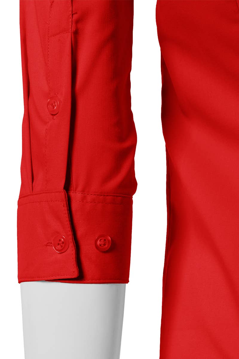 CWTSTS116_Basic Slim Fit Simple 3/4 Sleeve Button Down Shirt