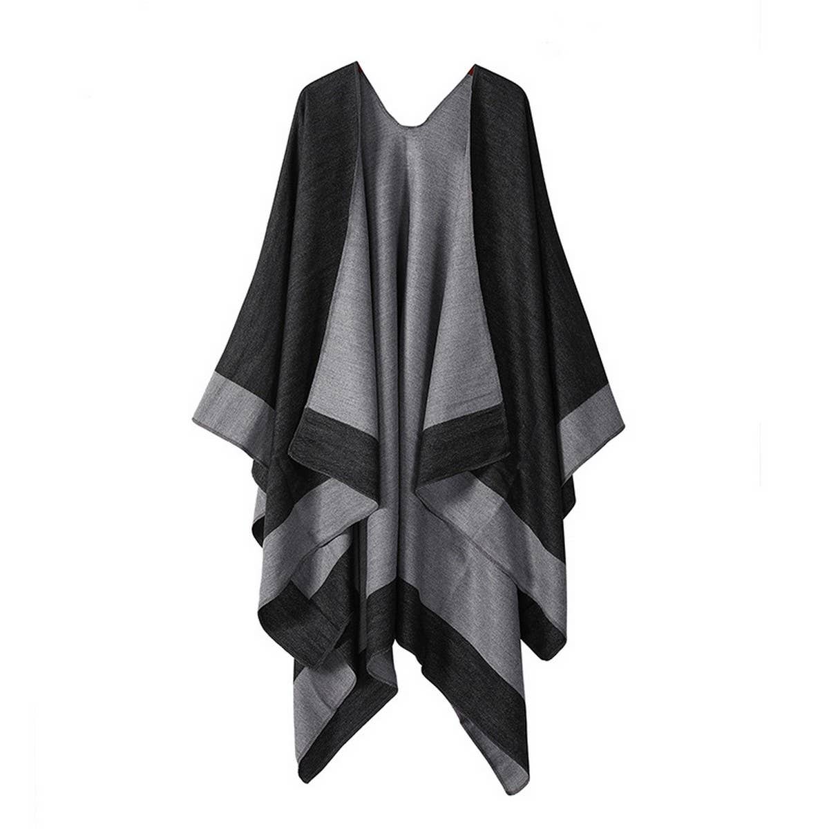 SOLID COLOR DOUBLE-SIDED CAPE SHAWL OUTER CAPE_CWASC2130