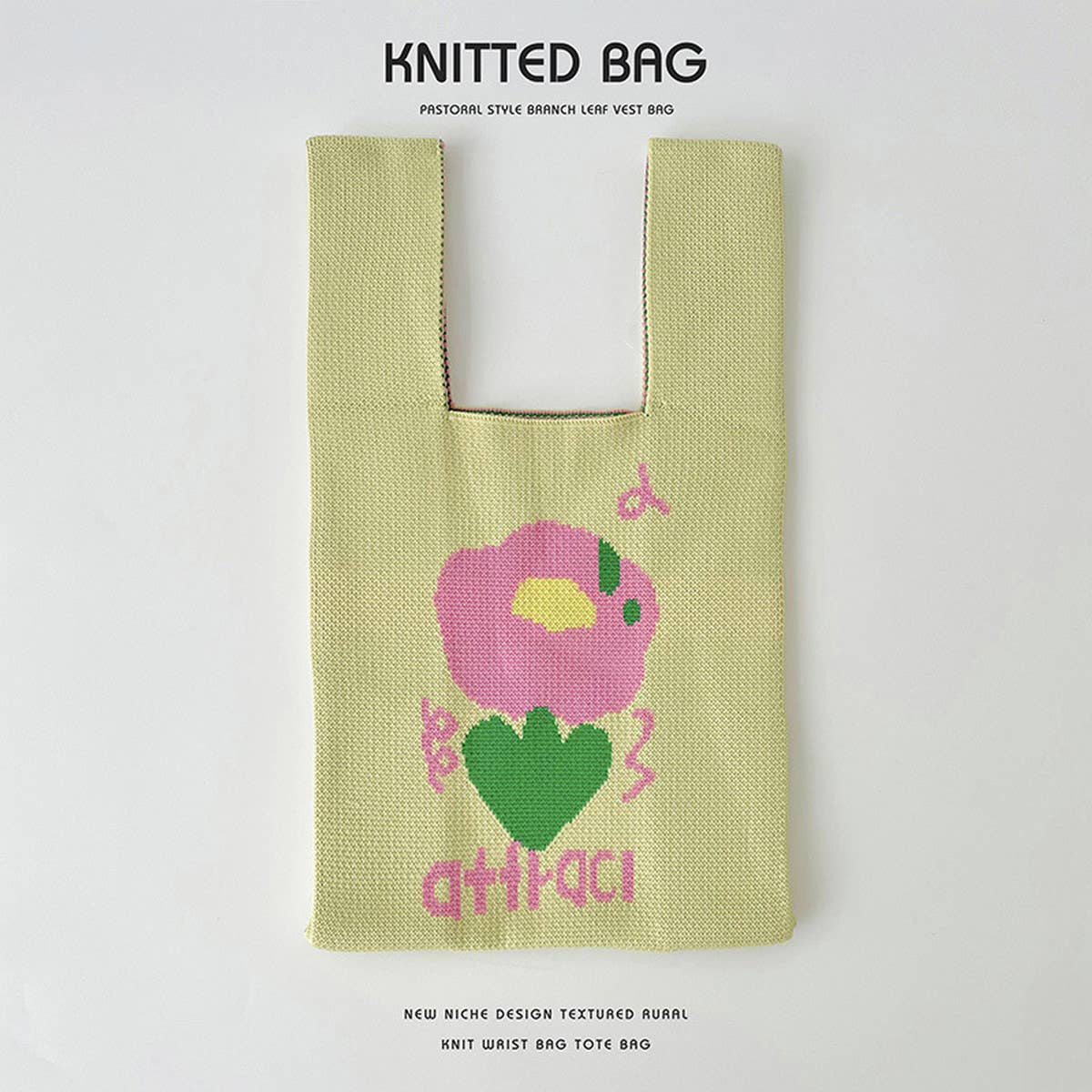 CUTE CARTOON ANIMAL KNITTED SHOULDER BAG HANDBAG_CWAB2397