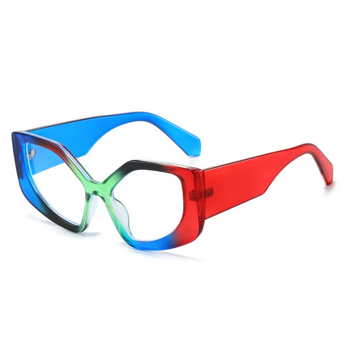 CAT EYE PC RAINBOW COLOR PERSONALIZED FLAT GLASSES_CWASG0247