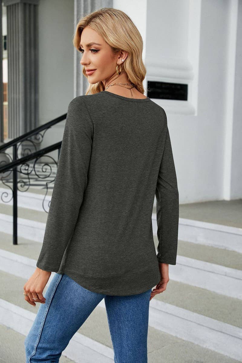 CWTTL1651_Round neck Long Sleeve Pullover Top