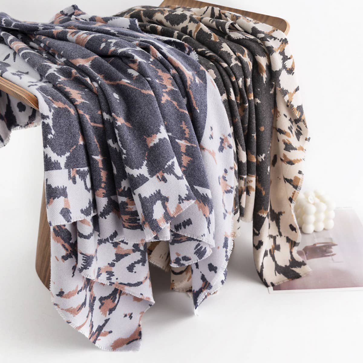 Leopard Print Scarf for Women - Chic Winter Warmth