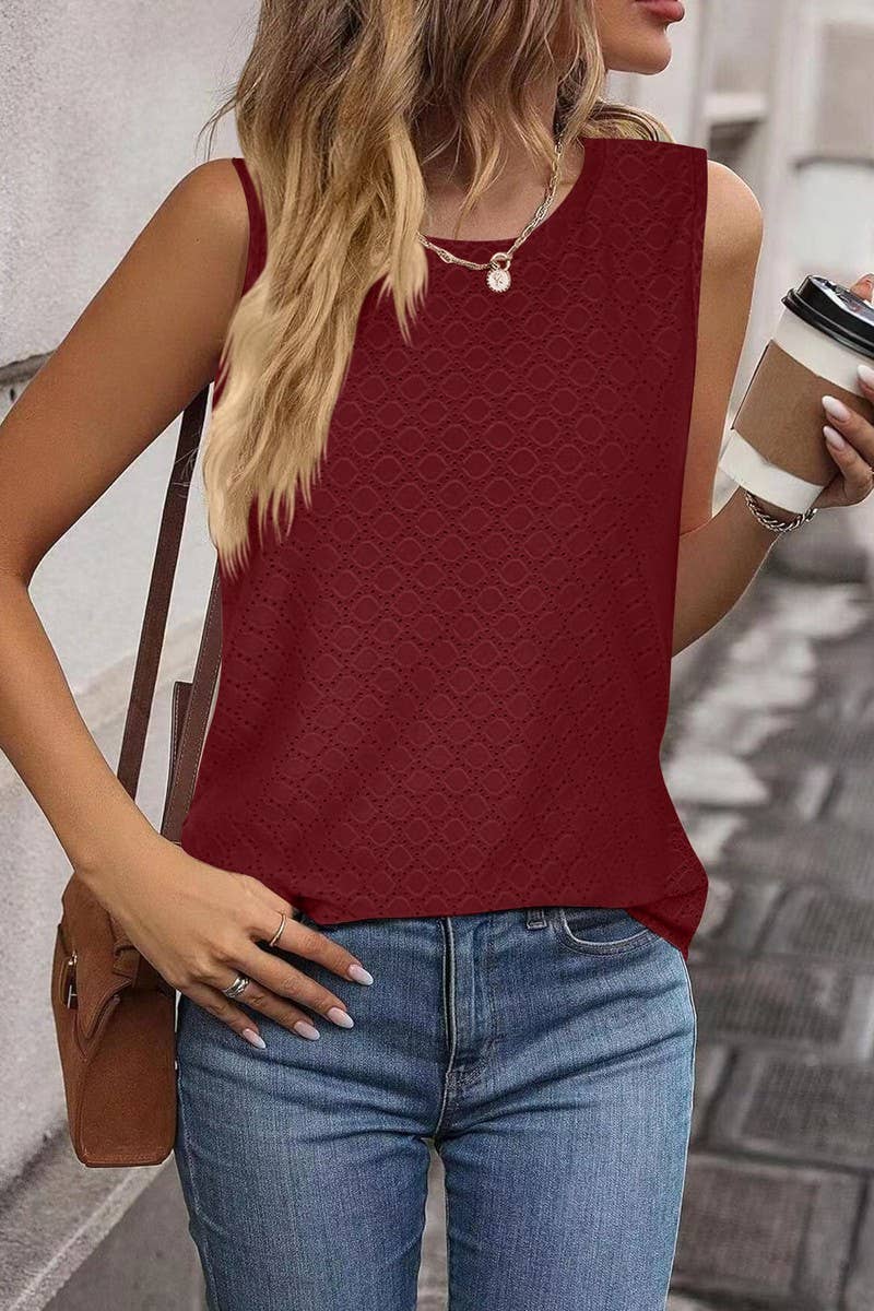 CWTTSL0232_Round Neck Sleeveless Knit Top