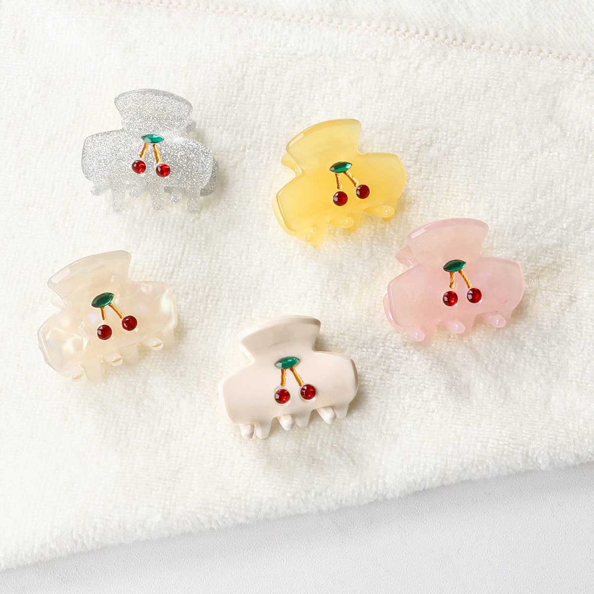 CWAHA1406_CHERRY SMALL HAIR CLAW CLIP,SUMMER SET