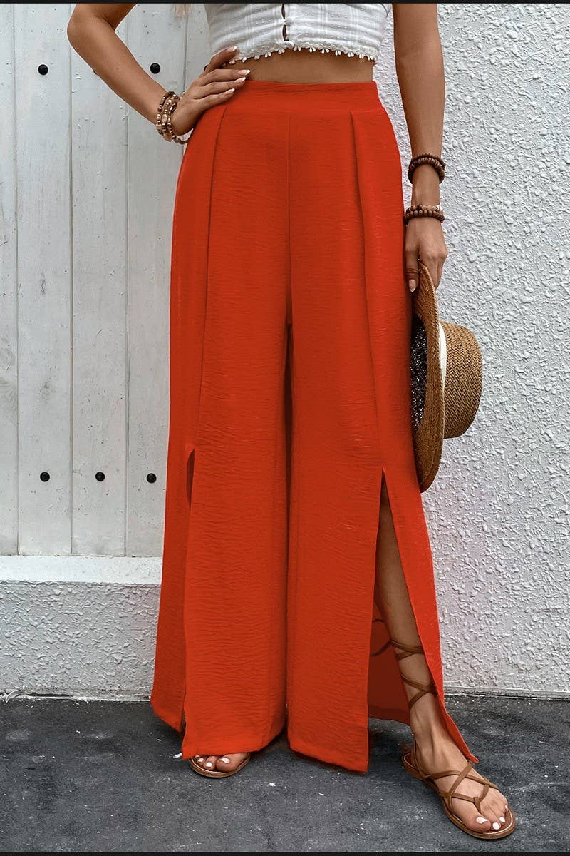 CWBLP0764_CASUAL HIGH WAIST WIDE LEG TROUSERS