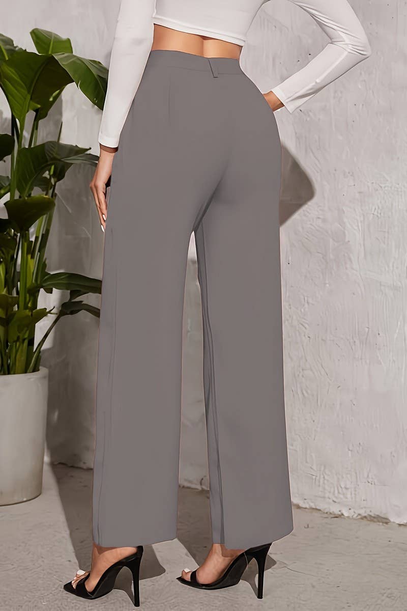 CWBLP2079_SOLID HIGH WAIST SLIM COMFORT DRESS PANTS