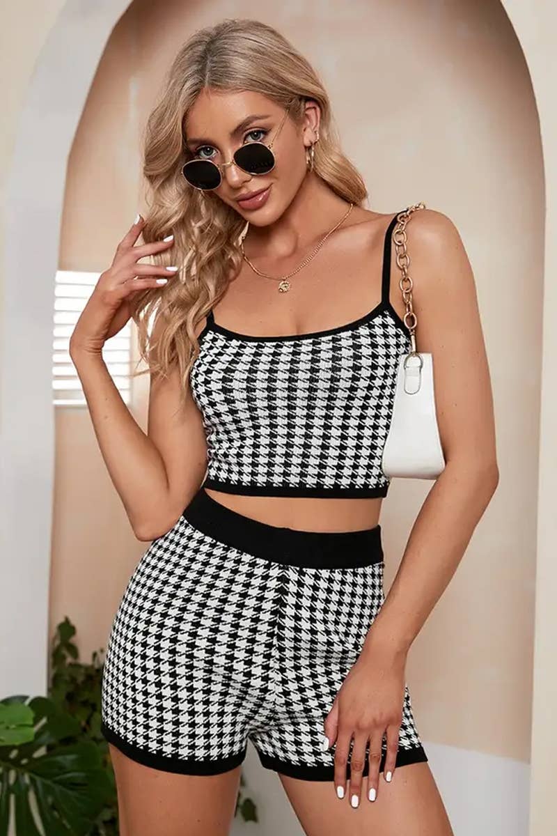 CWSS1078_SPRING AND SUMMER CAMISOLE CASUAL SHORTS SET