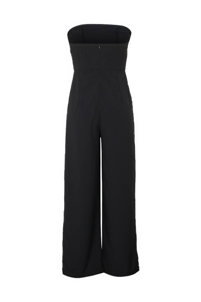 CWSJS0637_PATCHWORK STRAPLESS SLEEVELESS JUMPSUIT