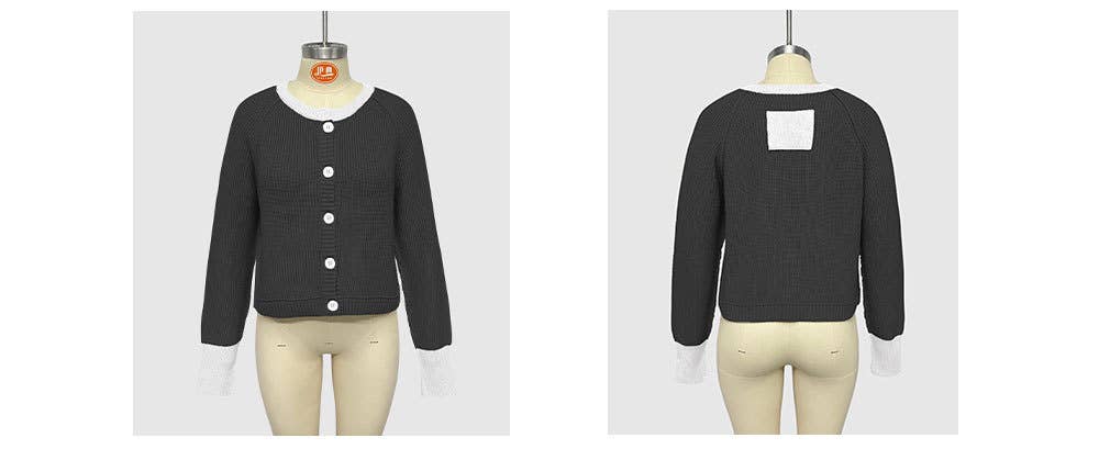 CREW-NECK SINGLE-BREASTED KNIT CARDIGAN COAT