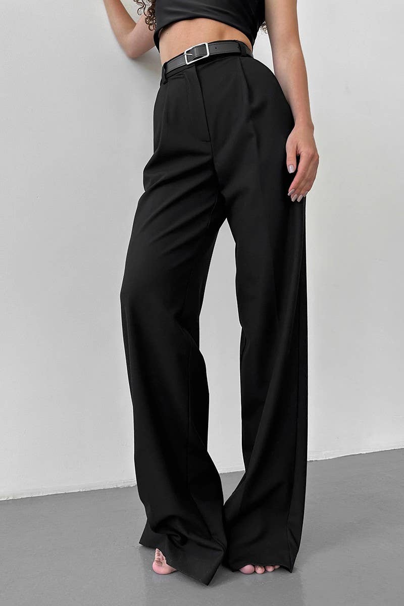 CWBLP2054_ELEGANT HIGH WAIST WIDE LEG OFFICE TROUSERS