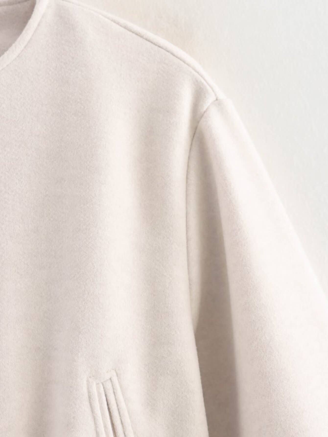 CREW NECK LONG SLEEVE WITH POCKET ZIPPER CARDIGAN