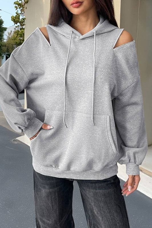 CWOHOL00588_OFF-THE-SHOULDER DRAWSTRING HOODED SWEATSHIRT