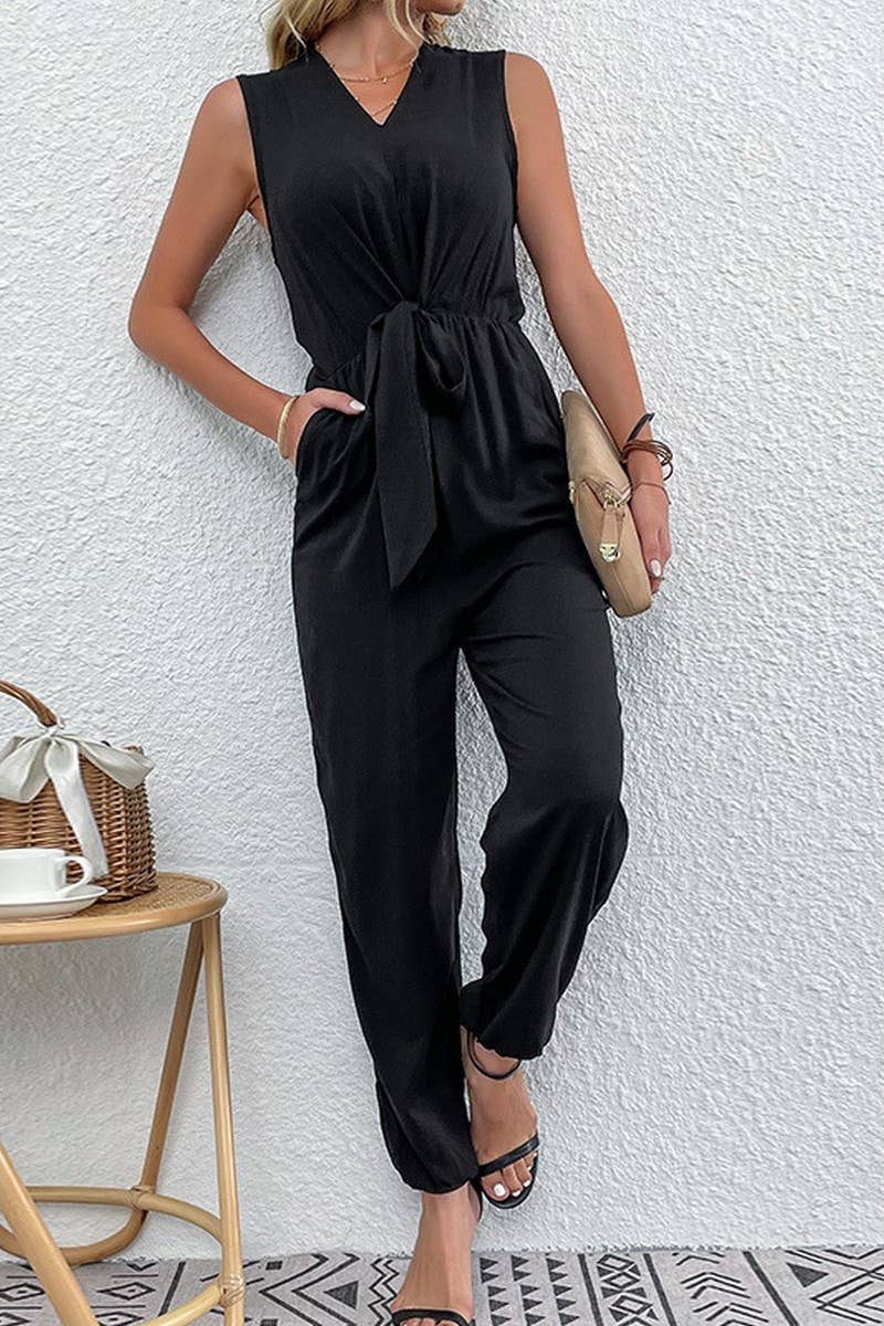 CWSJS0613_SLEEVELESS BLACK STRAPPY JUMPSUIT