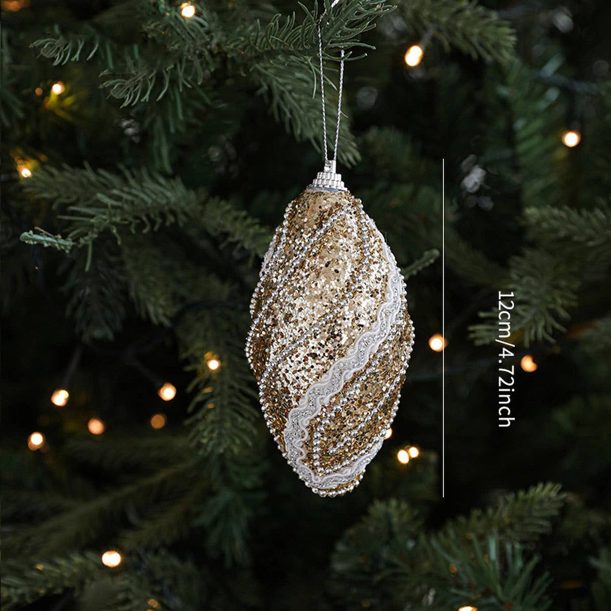 Silver Foam Glitter Xmas Balls Bows Tree Topper