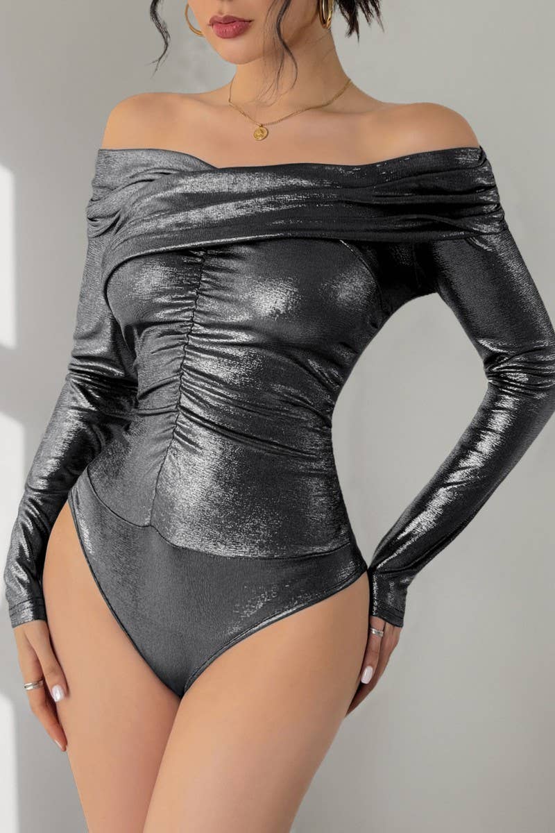 CWSBSL0129_HIGH ELASTIC OFF-SHOULDER CROSS BODYSUIT