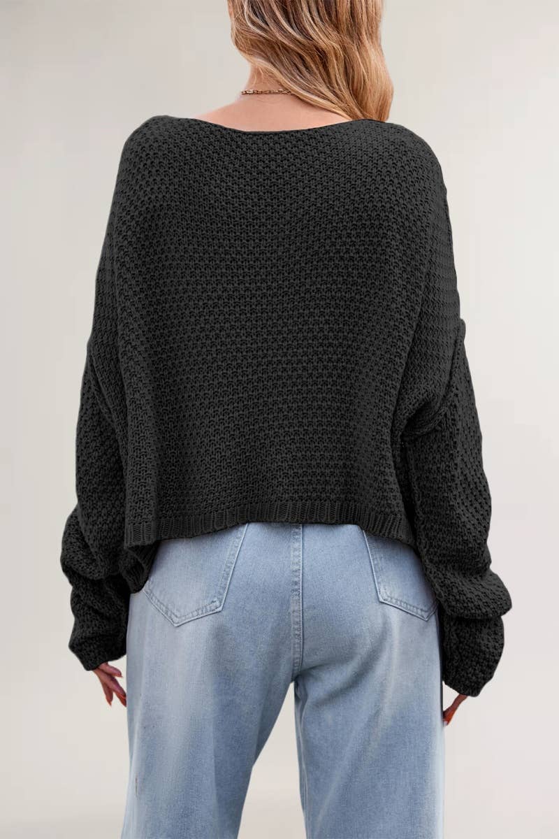 CWOSWL5847_CREW-NECK LONG SLEEVED SWEATER WITH TWIST