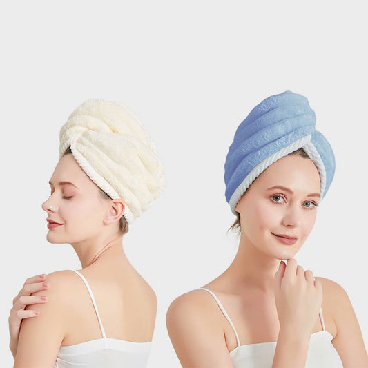 CWMM8341_THICK CORAL FLEECE DOUBLE LAYER SHOWER CAP