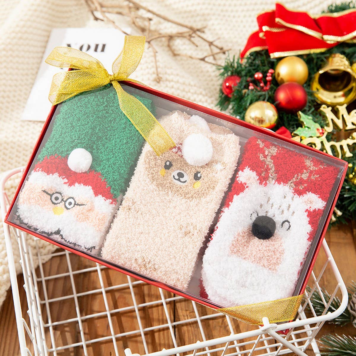 3 PAIRS OF GIFT BOX PARENT-CHILD MIDDLE TUBE SOCKS_CWMS0971