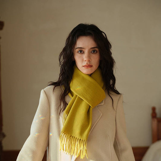 100% Wool Simple Solid Color Scarf Unisex_CWASC2296