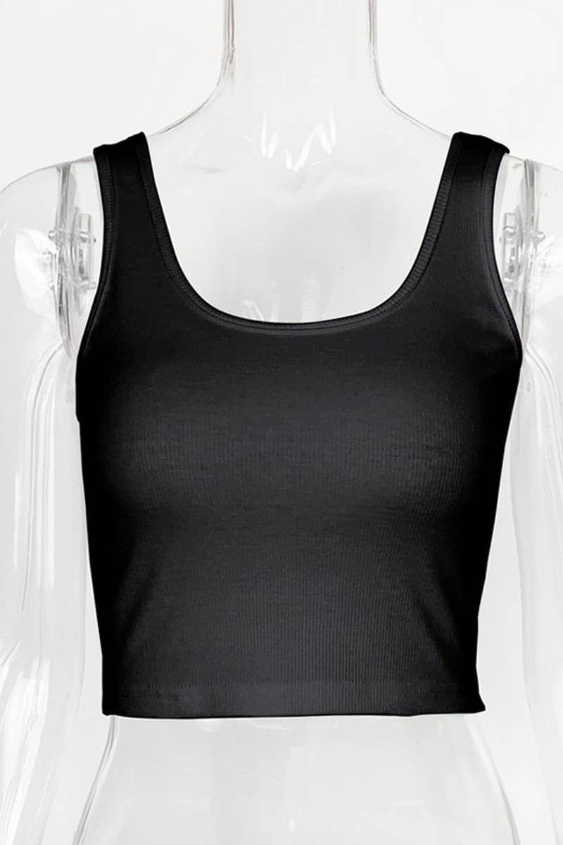 CWTTK0820_SOLID COLOR SHORT SLEEVELESS RIBBED INNER VEST