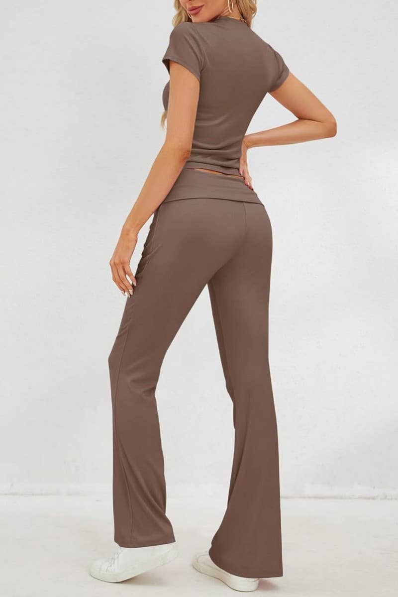 CWSTB0449_Round Neck Short Sleeve and Pants set