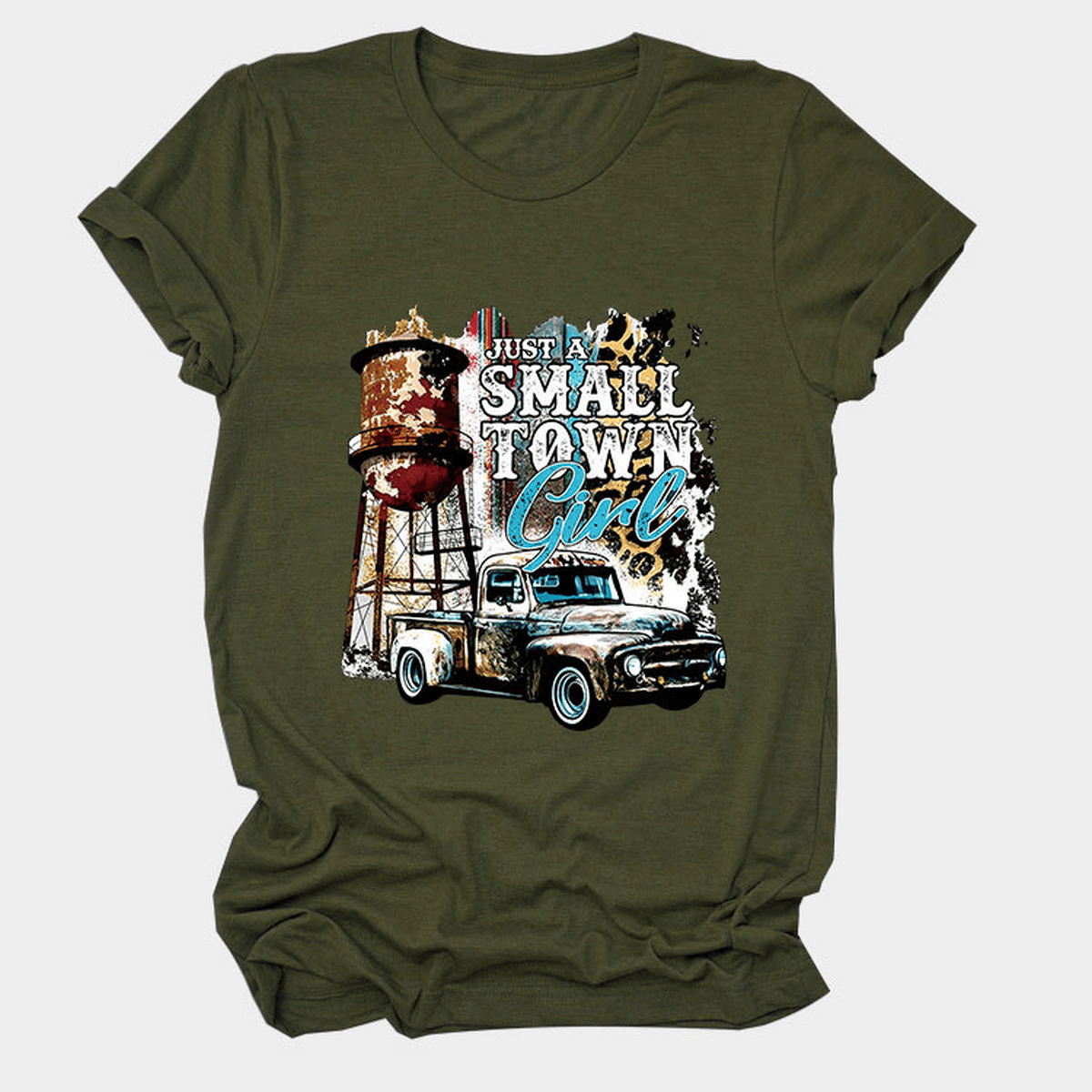 Just a Small Town Girl Print T-Shirt – Loose Fit_CWTTS1525
