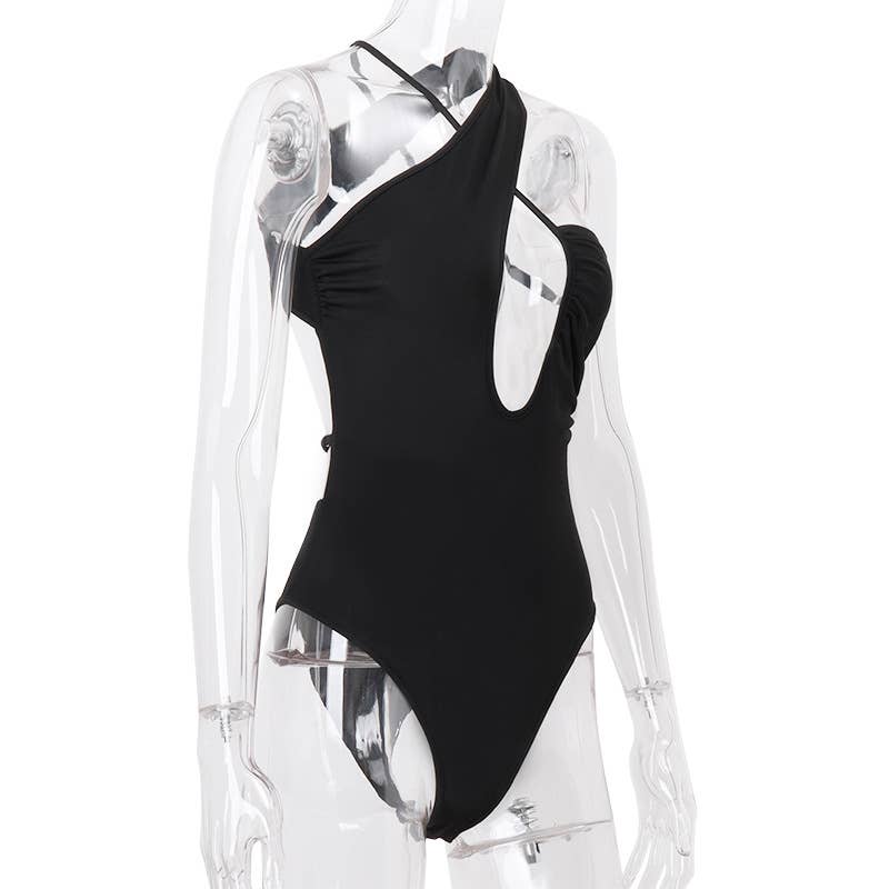 Fashionable Sexy Street Backless Hollow Bodysuit