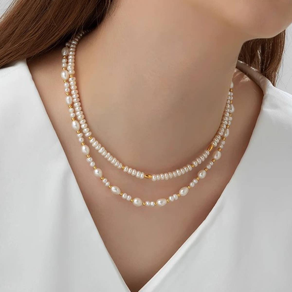 Fashionable double-layered collarbone chain
