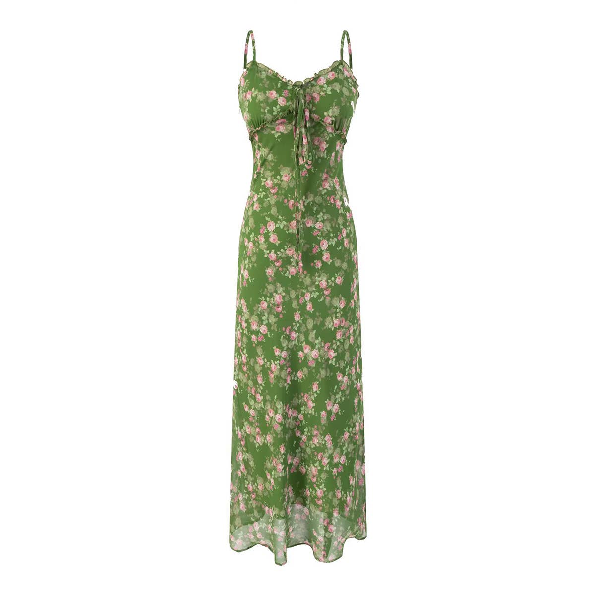 Cinched waist French retro floral dress