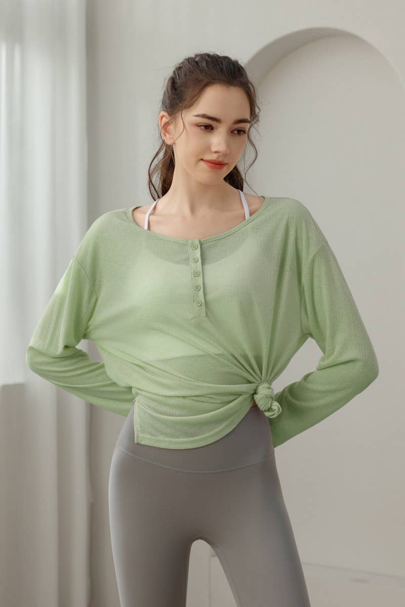 CWTBLL3634_NEW THIN SUN-PROOF LOOSE YOGA CLOTHES