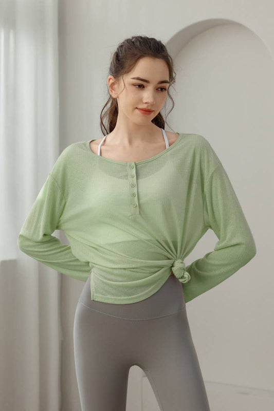 CWTBLL3634_NEW THIN SUN-PROOF LOOSE YOGA CLOTHES