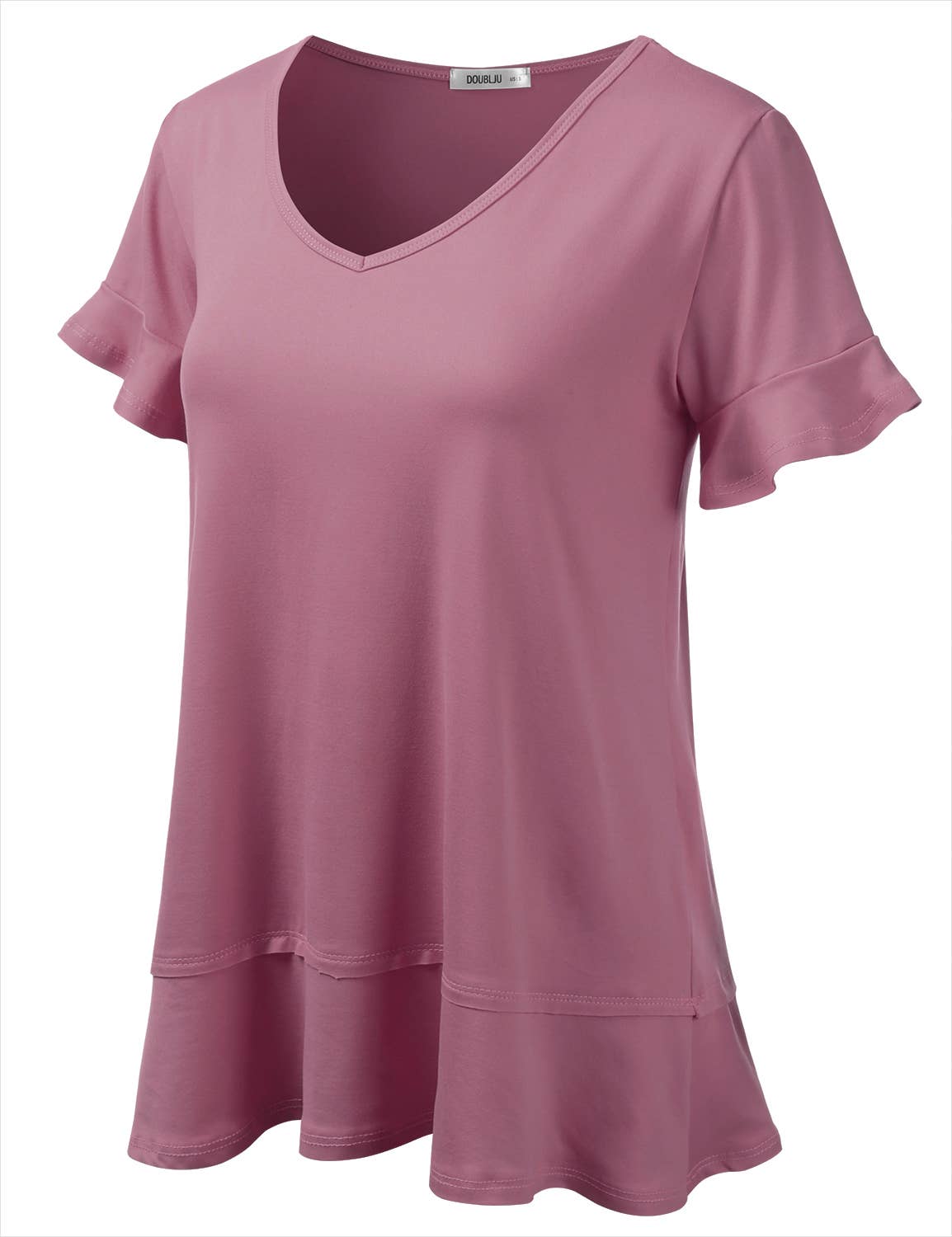 CWTTS681_Casual Tshirt V Neck Short Sleeve Loose blouse