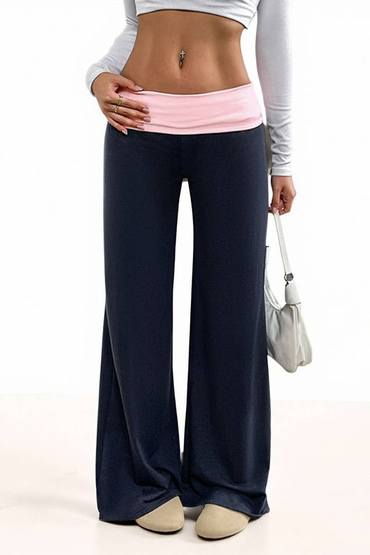 CWBLP00933_LOW WAIST COLORBLOCK WIDE LEG TRACK PANTS