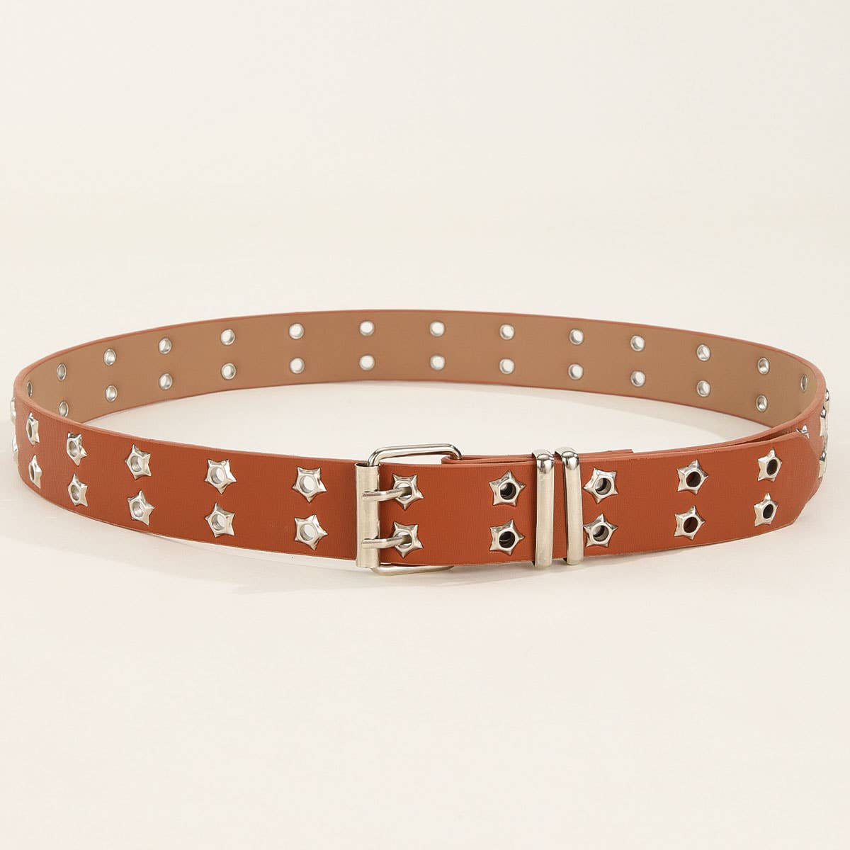 Double-row starry air eye punk style riveted belt