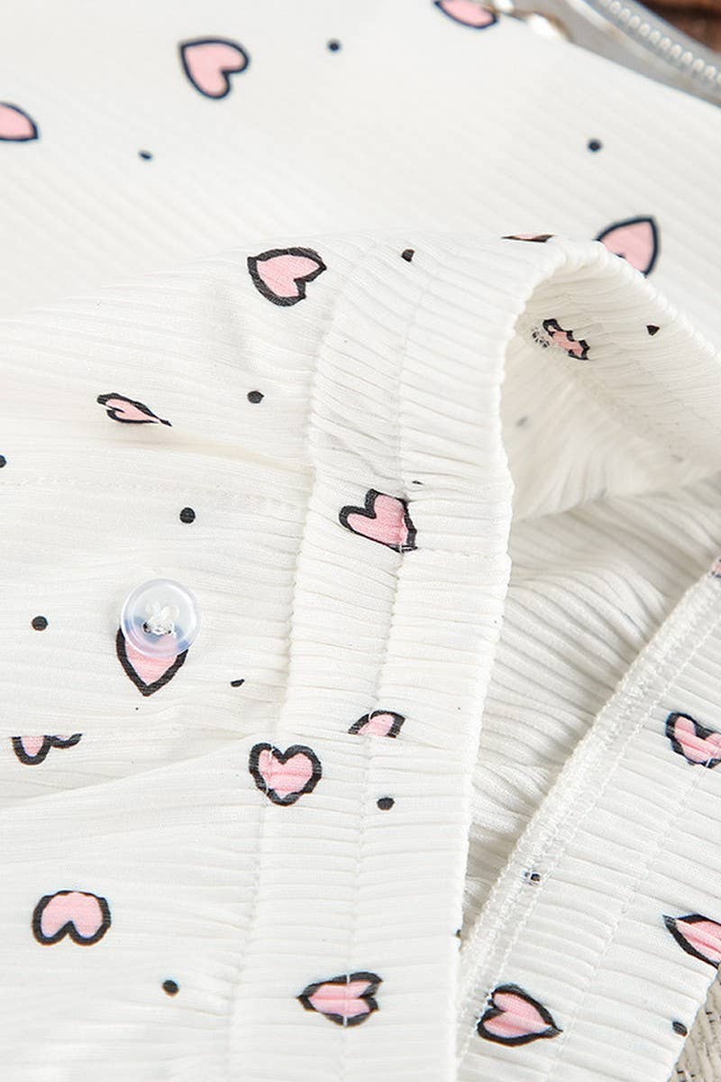 CWSPJ0167_KNITTED SUSPENDER SHORTS PAJAMAS HOME WEAR SET