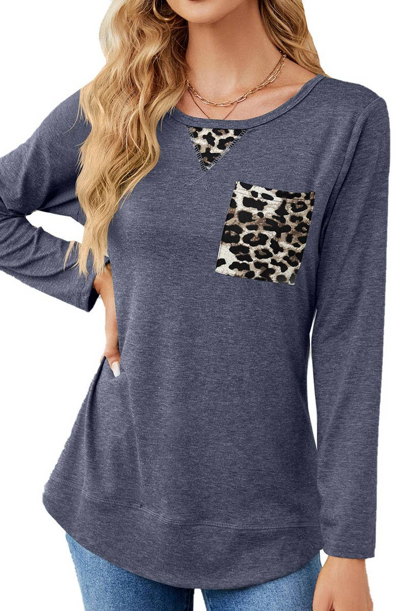 CWTTL1651_Round neck Long Sleeve Pullover Top