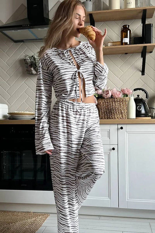 CWSPJ0305_LEOPARD PRINT PAJAMA LOUNGEWEAR SET